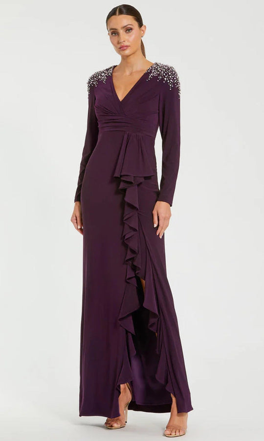 Ieena Duggal 49897 - Rhinestone Embellished Long Sleeve Gown