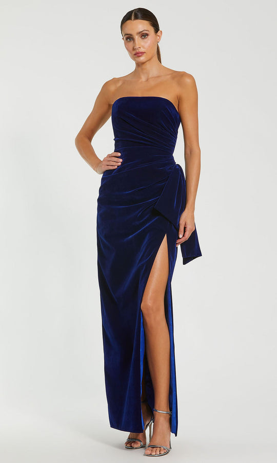 Ieena Duggal 55080 - Strapless Velvet Column Gown