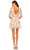 Ieena Duggal 55892 - Quarter Sleeves V Neck Short Dress Cocktail Dresses