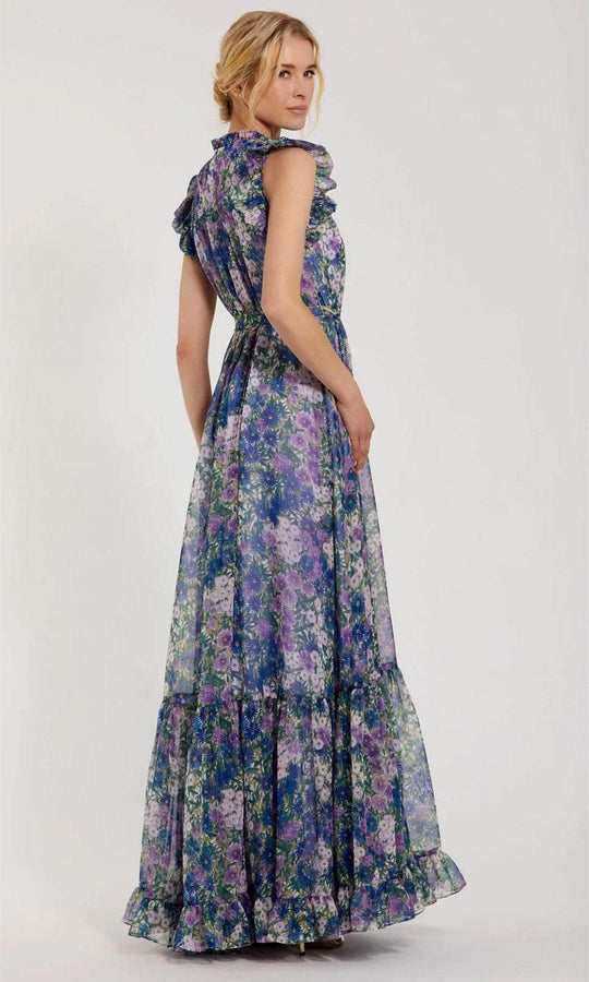 Ieena Duggal 56116 - Printed Floral Design Mock Neck Prom Gown