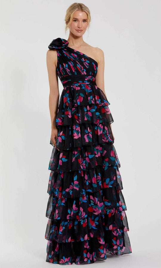 Ieena Duggal 56120 - One-Shoulder Ruffle Skirt Prom Gown