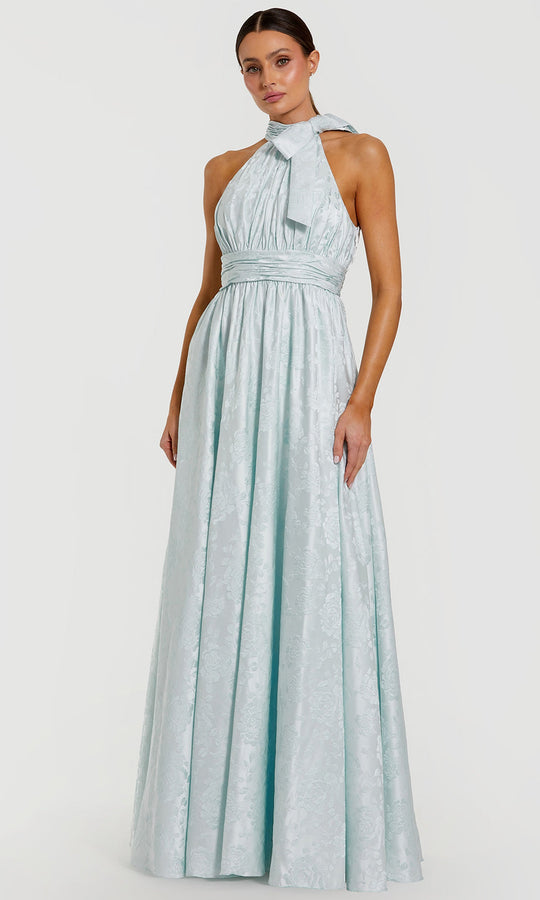 Ieena Duggal 56246 - Bow Halter Brocade A-Line Gown
