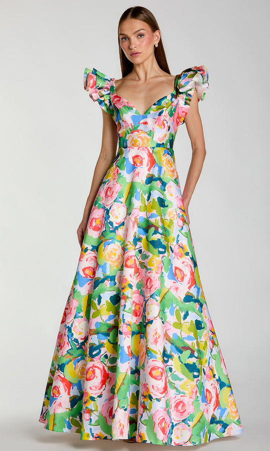 Ieena Duggal 56341 - Multicolor Floral Sweetheart Neck Ballgown