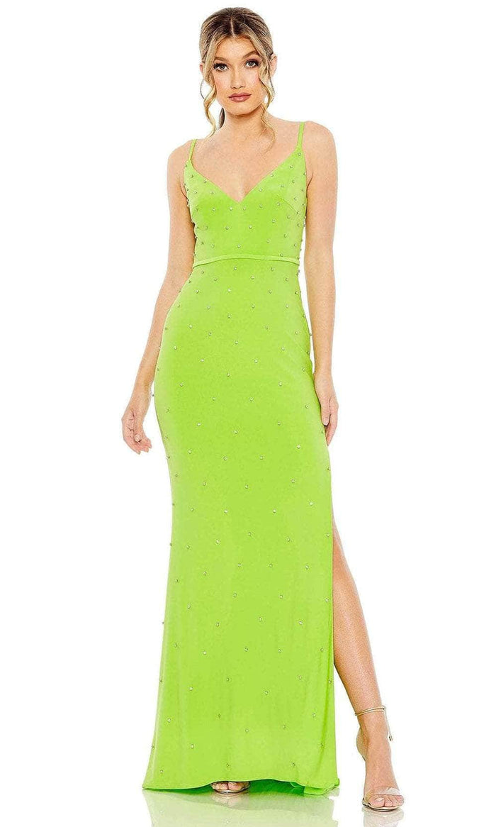 Ieena Duggal 67812 - Rhinestone Sheath Evening Dress Evening Dresses 0 / Apple Green