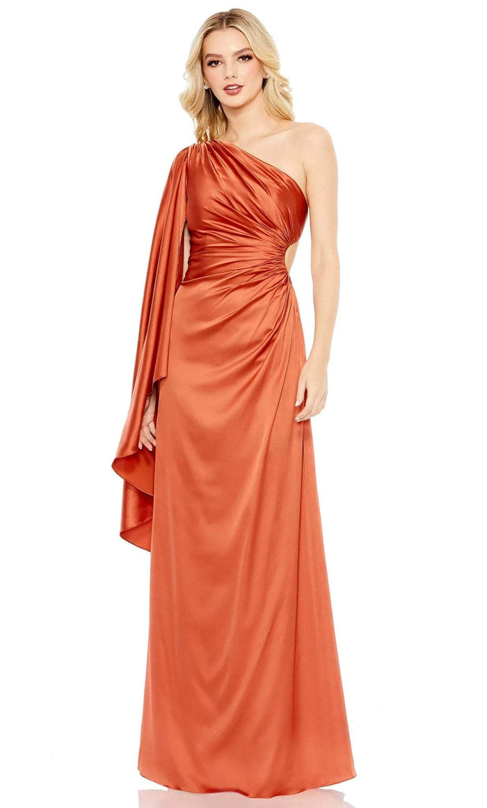 Ieena Duggal 68340 - Asymmetrical Prom Dress Prom Dresses 0 / Rust