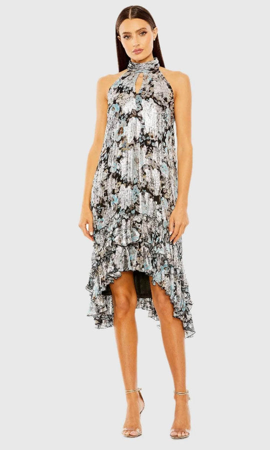 Ieena Duggal 9314 - Sleeveless Floral Pattern Cocktail Dress