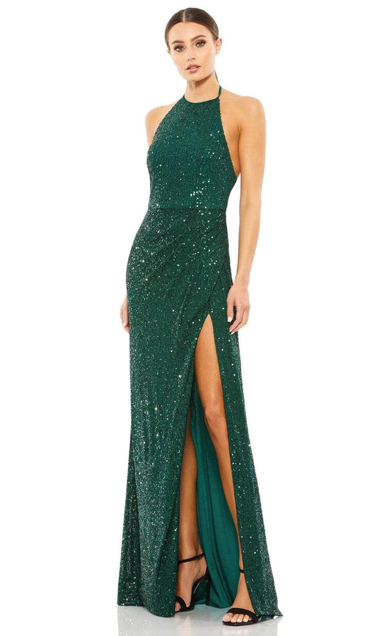 Ieena Duggal A26622 - Sequined Halter Evening Dress