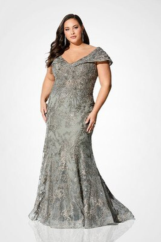 Ivonne D by Mon Cheri - 221D42 V-Neck Evening Mother of the Bride Dress
