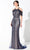 Ivonne D by Mon Cheri 220D35 - Cold Shoulder Formal Gown Mother of the Bride Dresses 12 / Navy Blue/Nude