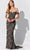 Ivonne-D ID319 - Stone Accent Strapless Prom Gown Prom Dresses XS / Café