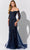Ivonne-D ID320 - Shimmer Beaded Evening Dress Evening Dresses 4 / Navy Blue