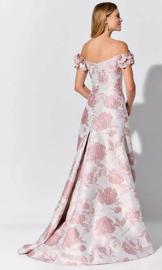 Ivonne D ID325 - Floral Brocade Evening Dress