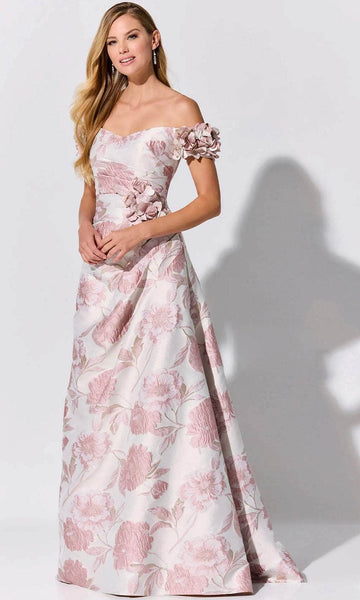 evening dresses dunedin LaDivine BD105 Long Pleated Slit Formal A Line Dress