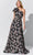 Ivonne-D ID326 - Floral One Shoulder Evening Dress Evening Dresses 4 / Black/Taupe