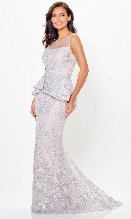 Ivonne D ID6206 - Lace Peplum Evening Gown