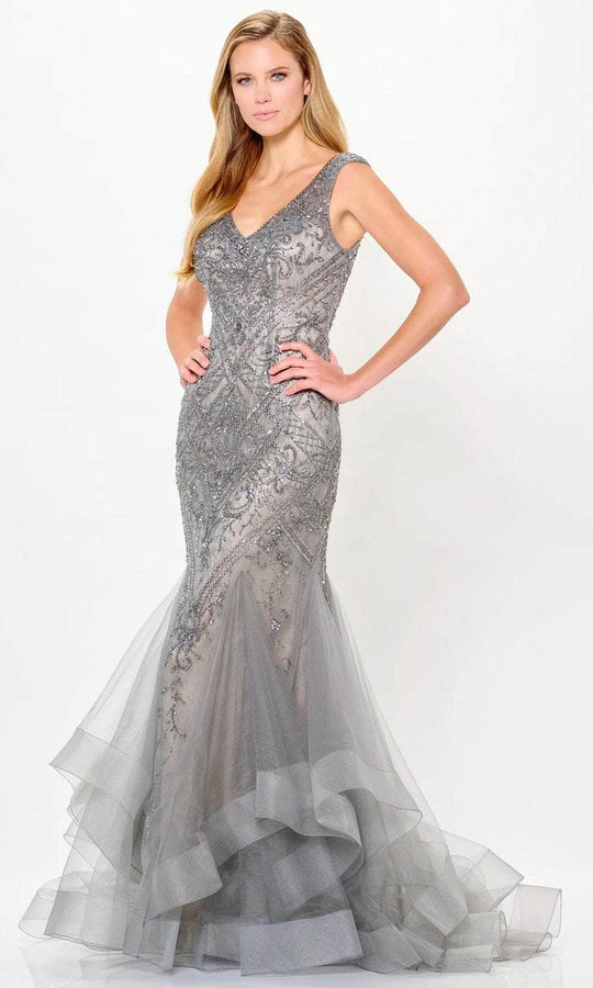 Ivonne D ID6210 - Allover Beaded Evening Dress