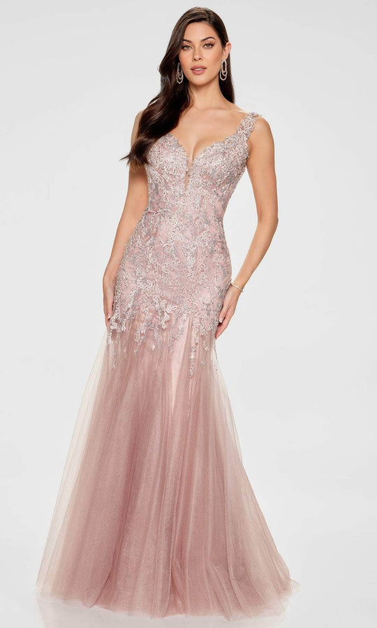 Ivonne D ID805 - Glamorous Mermaid Gown with Illusion Sleeves