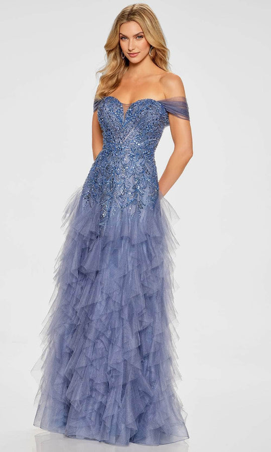 Ivonne D ID806 - Ruffled Skirt Beaded Sweetheart Gown