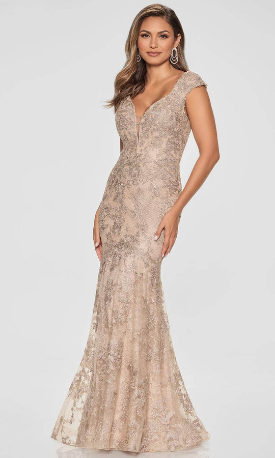 Ivonne D ID809 - Floral Lace Mermaid Evening Gown