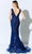Ivonne D ID901 -V-Neck Floral Embroidered Evening Gown Mother of the Bride Dresses 10 / Garnet