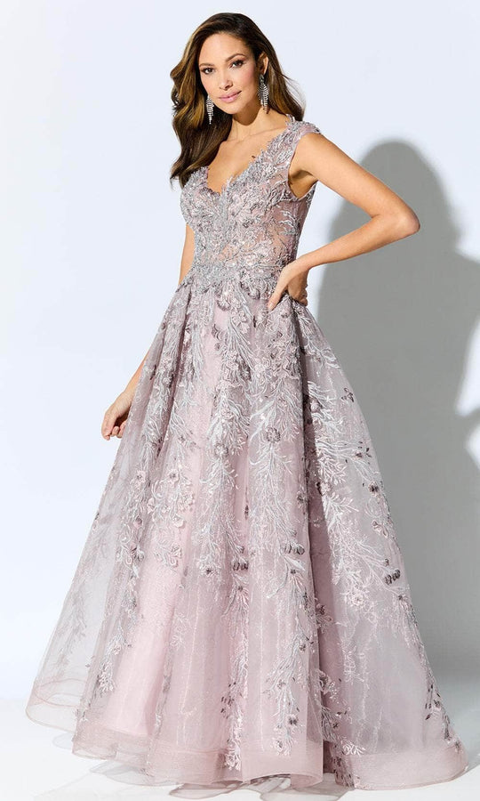 Ivonne D ID903 - Laced Appliqued Evening Gown