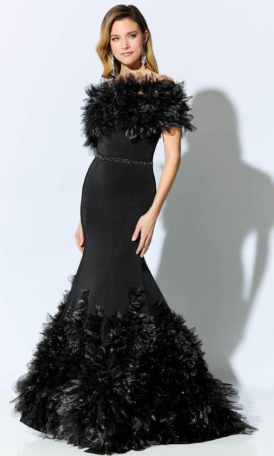 Ivonne D ID909 - Tulle Appliqued Formal Gown