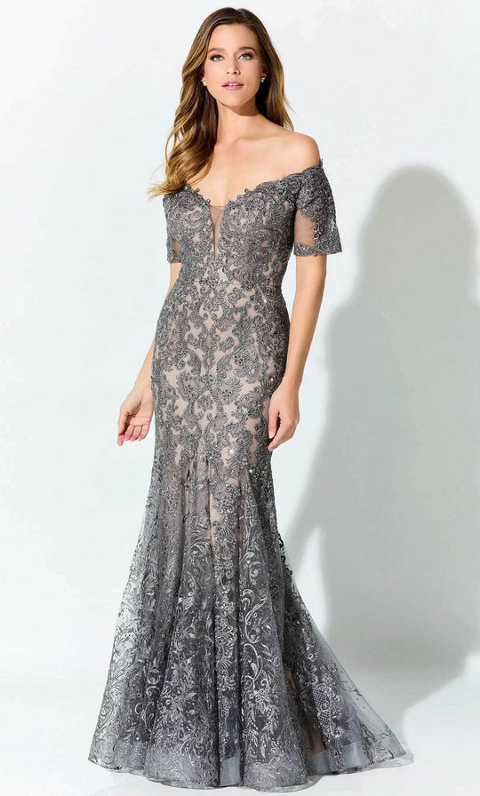 Ivonne D ID925 - Embroidered Short Sleeve Mother of the Bride Dress