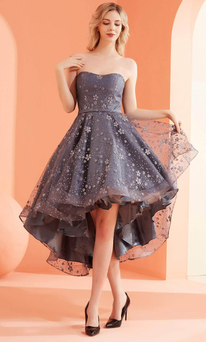 J'Adore Dresses J22079 - Strapless Sweetheart Prom Dress Cocktail Dresses 2 / Steel Blue