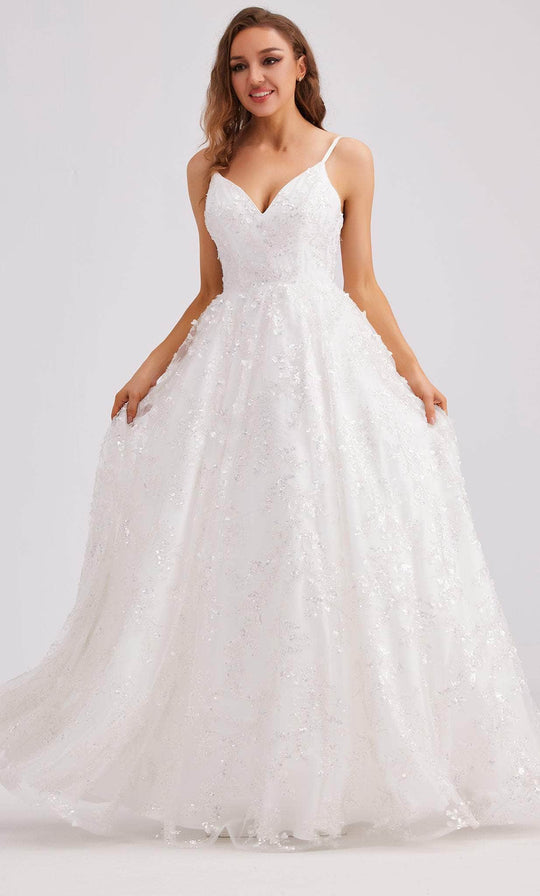 J'Adore Dresses J23035 - Embellished Tulle Ballgown