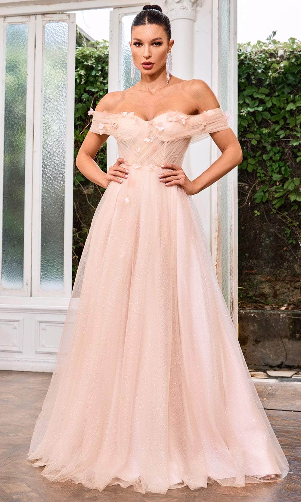 J'Adore Dresses J24005 - Off Shoulder Tulle Prom Dress Couture Candy J'Adore Dresses J24005 - Off Shoulder Tulle Prom Dress Couture Candy