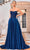 J'Adore Dresses J24015 - Lace Detailed A-Line Prom Dress Prom Dresses 2 / Navy