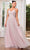 J'Adore Dresses J24049 - Floral Appliqued V-Neck Evening Gown Evening Dresses