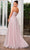 J'Adore Dresses J24049 - Floral Appliqued V-Neck Evening Gown Evening Dresses