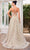 J'Adore Dresses J24051 - Floral Ruffled V-Neck Evening Gown Evening Dresses