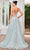 J'Adore Dresses J24051 - Floral Ruffled V-Neck Evening Gown Evening Dresses