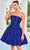 J'Adore Dresses J24077 - Straight Across Tiered Cocktail Dress Cocktail Dresses 2 / Navy
