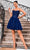 J'Adore Dresses J24079 - Embroidered Scoop Cocktail Dress Cocktail Dresses 2 / Navy