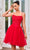 J'Adore Dresses J24079 - Embroidered Scoop Cocktail Dress Cocktail Dresses 2 / Red