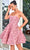 J'Adore Dresses J24083 - 3D Floral Appliqued Cocktail Dress Cocktail Dresses 2 / Misty Rose