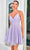 J'Adore Dresses J24084 - Lace-Up Back A-Line Cocktail Dress Cocktail Dresses 2 / Lavender