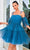 J'Adore Dresses J24087 - Ruffled Tiered A-Line Cocktail Dress Cocktail Dresses 2 / Peacock