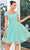 J'Adore Dresses J24088 - Square Neck Ruffled Cocktail Dress Cocktail Dresses 2 / Mint
