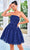 J'Adore Dresses J24092 - Strapless Fitted Bodice Cocktail Dress Cocktail Dresses 2 / Navy