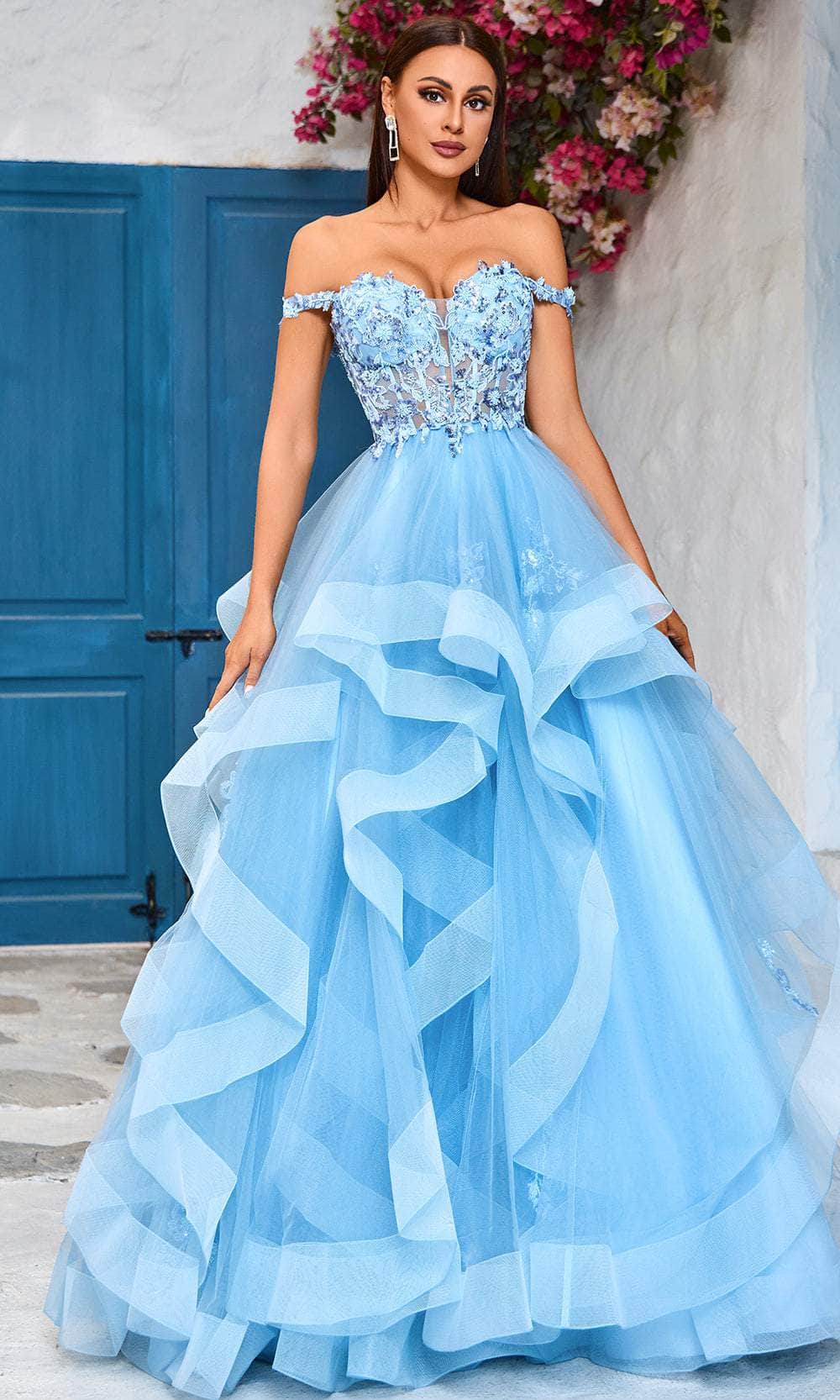 J'Adore Dresses J25019 - Sweetheart Ruffle Skirt Evening Dress 8 / Blue - Shop J'Adore Dresses Dresses on Couture Candy at CoutureCandy.com J'Adore Dresses J25019 - Sweetheart Ruffle Skirt Evening Dress 8 / Blue - Shop J'Adore Dresses Dresses on Couture Candy at CoutureCandy.com