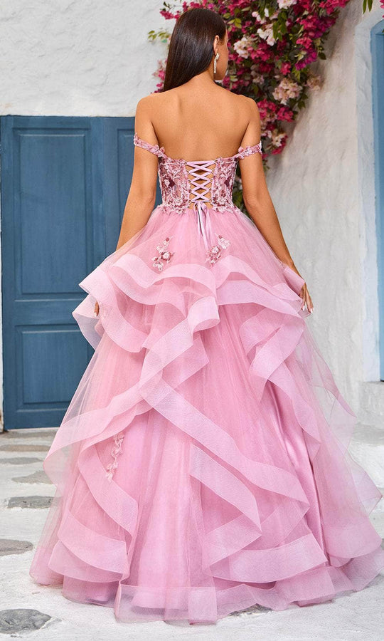 J'Adore Dresses J25019 - Sweetheart Ruffle Skirt Evening Dress
