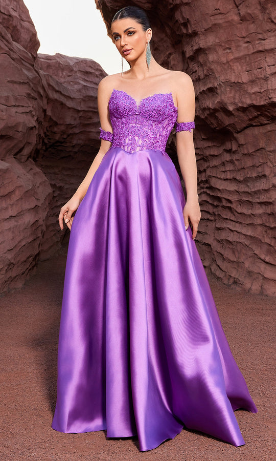 J'Adore Dresses J27007 - A-Line Mikado Embroidered Corset Gown