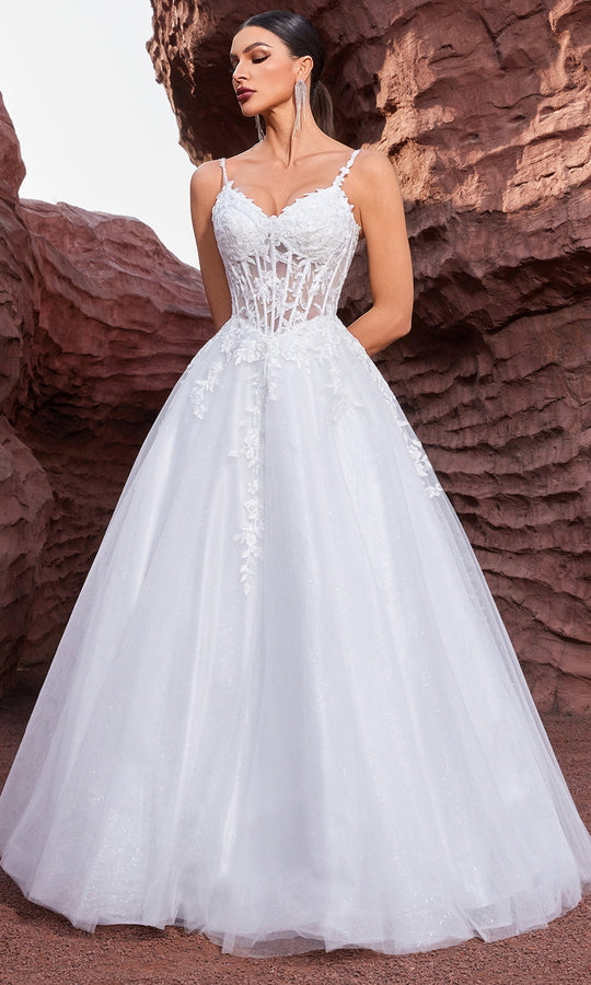 J'Adore Dresses J27009 - Embroidered Floral Corset Ballgown