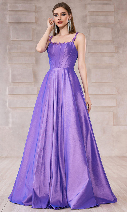 J'Adore Dresses J28002 - Lace Strap Taffeta Ballgown