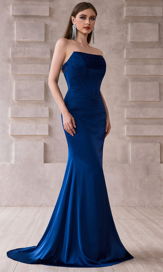 J'Adore Dresses J28009 - Strapless Straight Neck Fitted Evening Gown