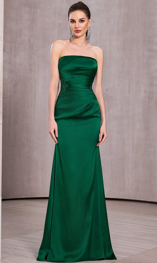 J'Adore Dresses J28011 - Embellished Illusion Panel Strapless Gown